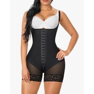 NEW Black Waist Trainer Shapewear Bodysuit Butt Lifter Thigh Slimmer  Medium